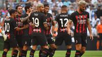 AC Milan menang 2-0 atas Marseille pada laga pramusim di&nbsp;Stade Velodrome, Marseille, Sabtu (31/7/2022) malam WIB. (AFP/Sylvain Thomas)