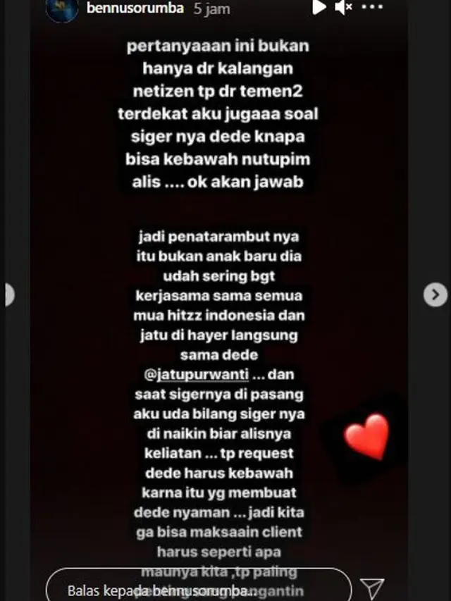 Bennu Sorumba Jawab Kritikan Warganet Soal Siger Lesty Kejora Saat Pernikahan
