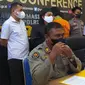 Polda Gorontalo saat menggelar Konfrensi Pers terkait penetapan tersangka korupsi dana hibah KONI Kabgor (Arfandi/Liputan6.com)