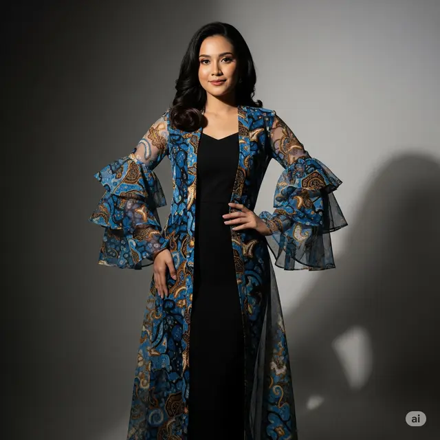 Outer Transparan Brokat-Batik