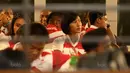 Atlet Akuatik tengah serius mengikuti acara pelepasan tim di Epicentrum, Jakarta, Jumat (11/8/2017). Akuatik diharapkan merebut lima emas pada SEA Games 2017. (Bola.com/Nicklas Hanoatubun)