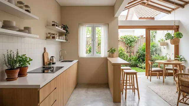 Desain Rumah Tipe 36 dengan Dapur Terbuka