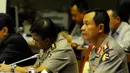 Kapolri Jenderal (Pol) Sutarman saat menghadiri rapat dengan Baleg DPR membahas RUU Kepolisian di Kompleks Parlemen, Senayan, Jakarta, Senin (15/9/2014) (Liputan6.com/Andrian M Tunay)