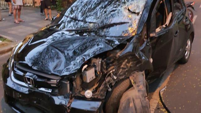 Mobil Aurellia yang menabrak di Karawaci Tangerang.