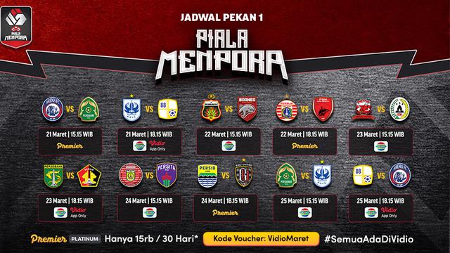 Jadwal pekan pertama Piala Menpora 2021