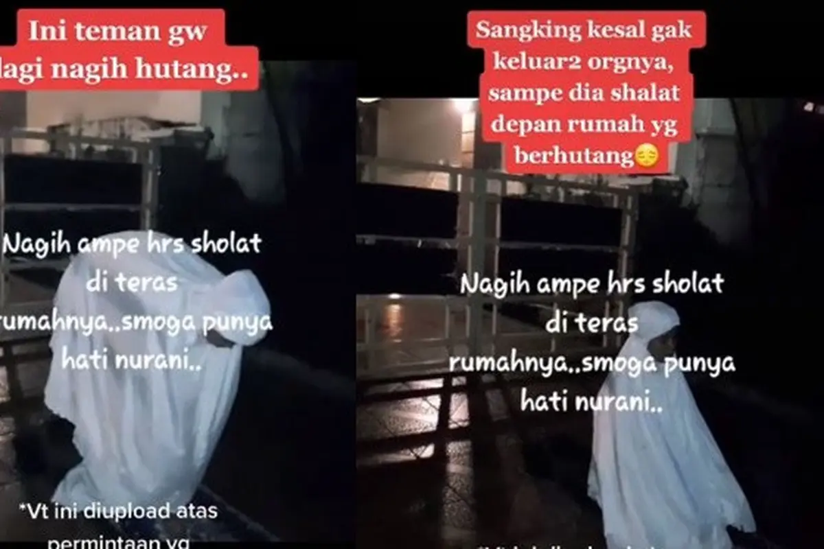 Viral Wanita Tagih Utang Sampai Rela Salat di Depan Rumah Orang yang Berhutang