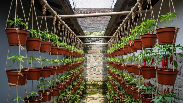 Model Kebun Cabai Gantung di Lahan Sempit
