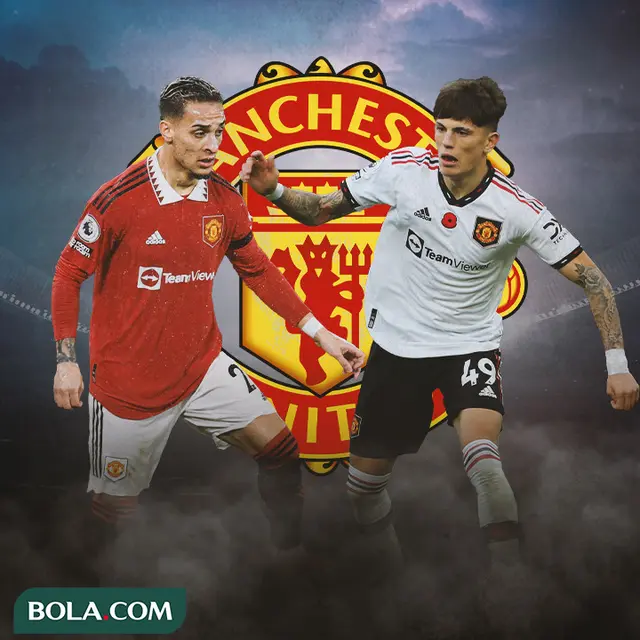 Ilustrasi - Antony dan Alejandro Garnacho Manchester United