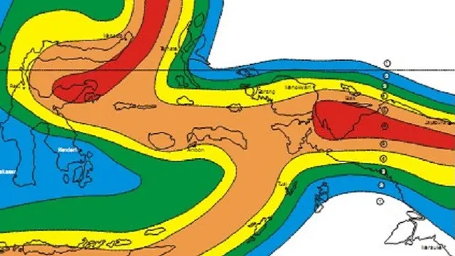 Peta Gempa Indonesia Timur