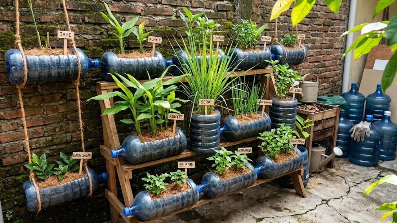 Cara Membuat Kebun Rempah dari Galon Bekas