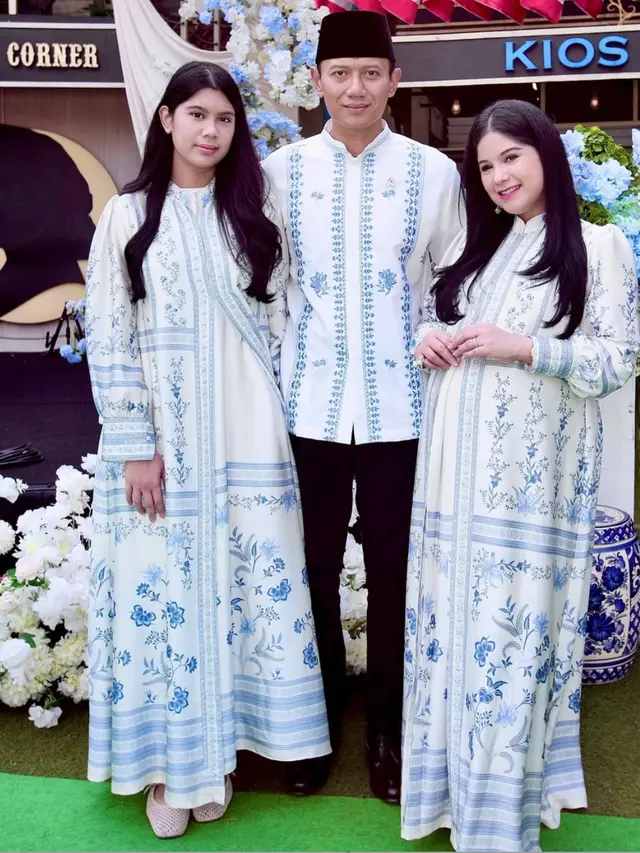 Annisa Pohan Tampilkan Baby Bump Anak ke-2 di Lebaran 2026 kompak dengan anggotanya. [@annisayudhoyono]