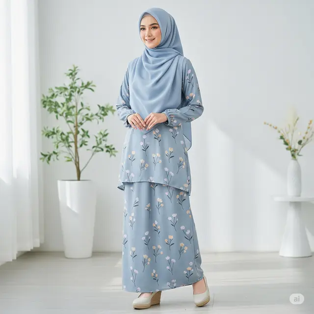 Model Baju Gamis yang Simpel Tapi Menarik. Foto: Gemini