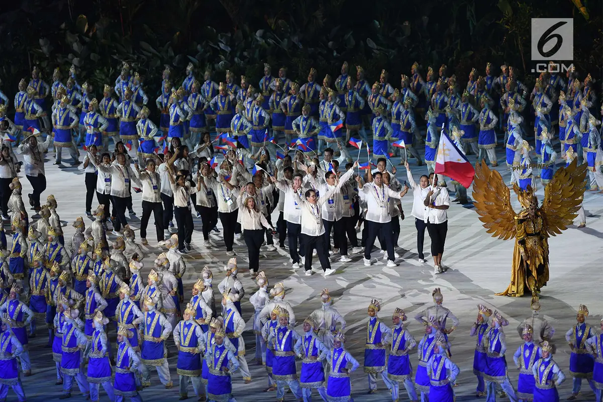 Aksi Kontingen Berbagai Negara di Pembukaan Asian Games 2018