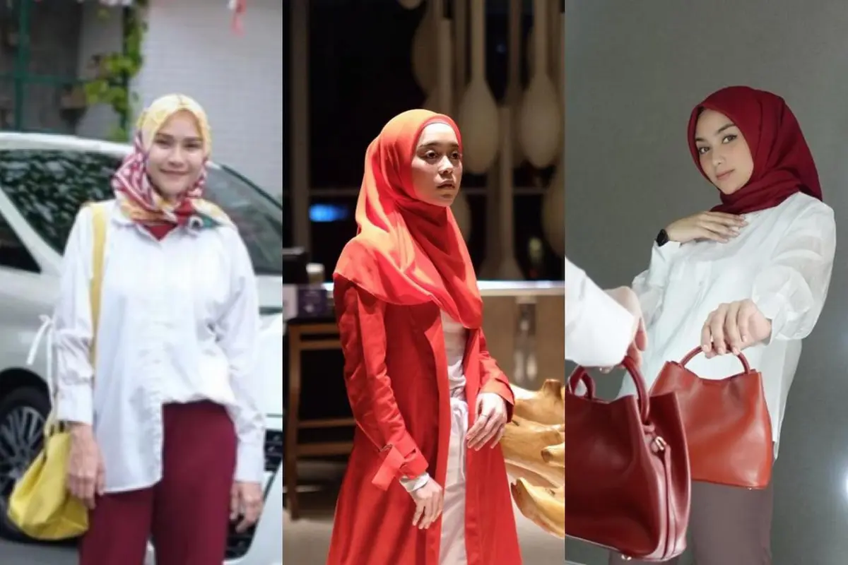 7 Ide OOTD Merah Putih dengan Hijab untuk 17 Agustus, Zaskia Adya Mecca-Lesti Kejora