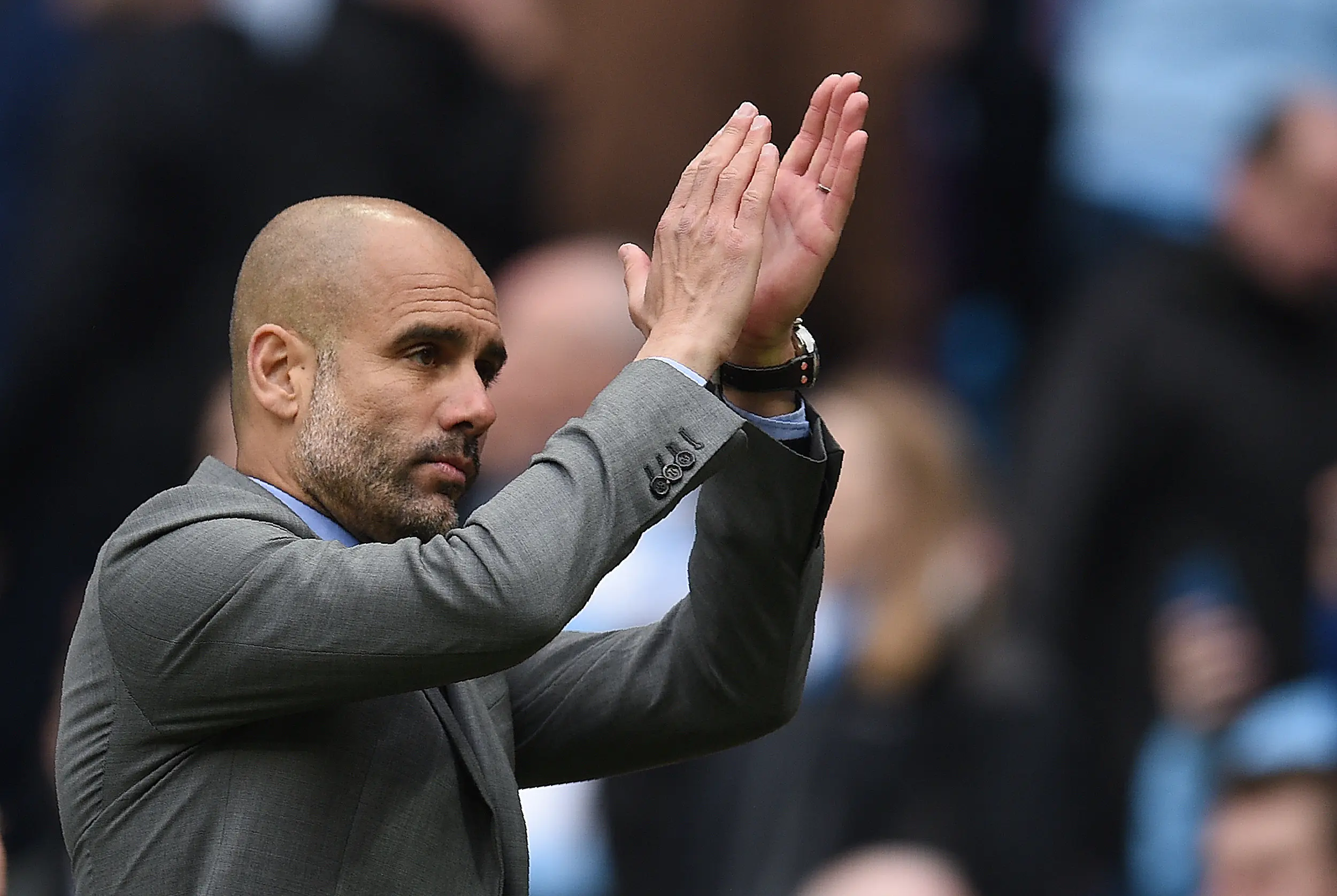 Pelatih Manchester City, Pep Guardiola. (Oli SCARFF / AFP)