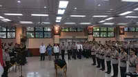 Kapolri melakukan sertijab di Mabes Polri. (Liputan6.com/Nanda Perdana Putra)