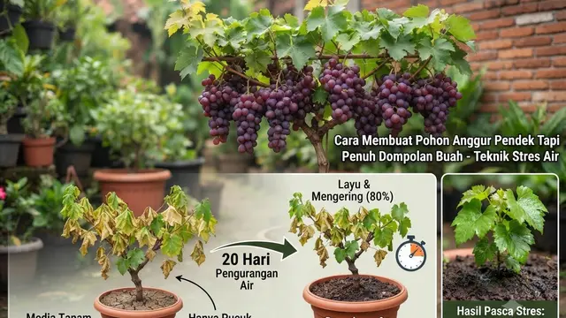Cara Membuat Pohon Anggur Pendek Tapi Penuh Dompolan Buah