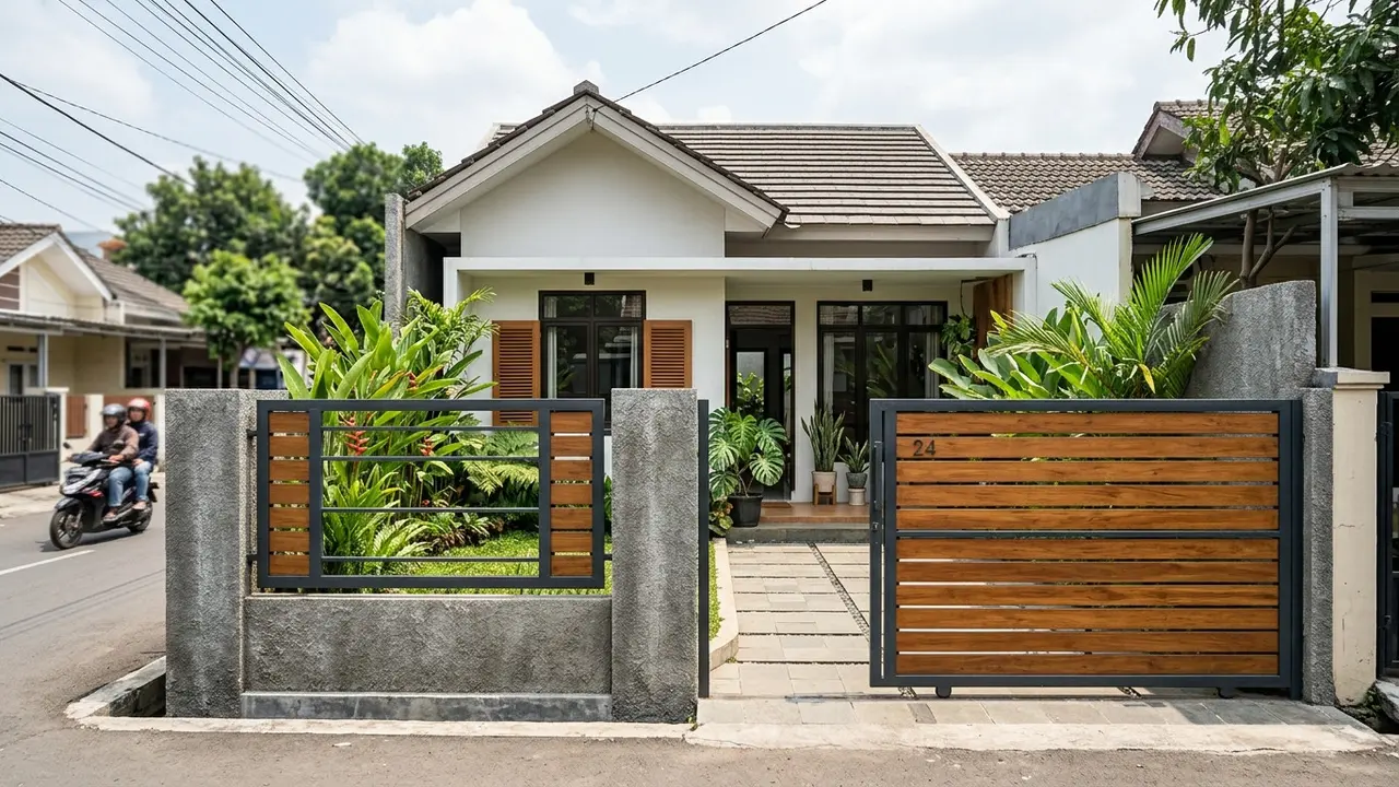 Inspirasi Pagar Kayu dan Besi untuk Rumah Kecil agar Fasad Lebih Menarik