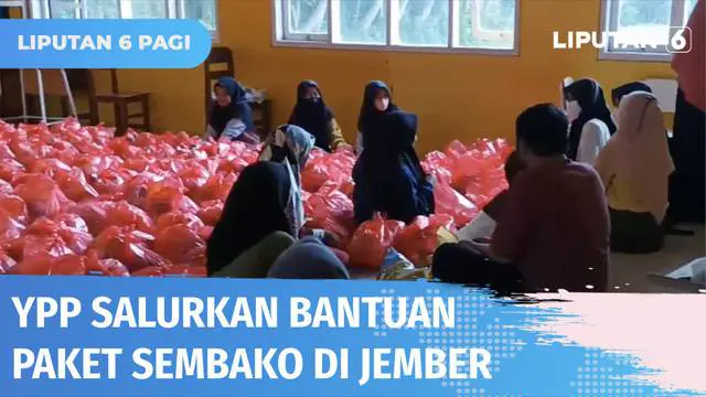 Ratusan paket sembako lebaran disalurkan YPP SCTV-Indosiar kepada santri dan warga di sekitar Pondok Pesantren Ash Shiddiq, Jember. Bantuan ini adalah hasil sumbangan pemirsa SCTV dan Indosiar.