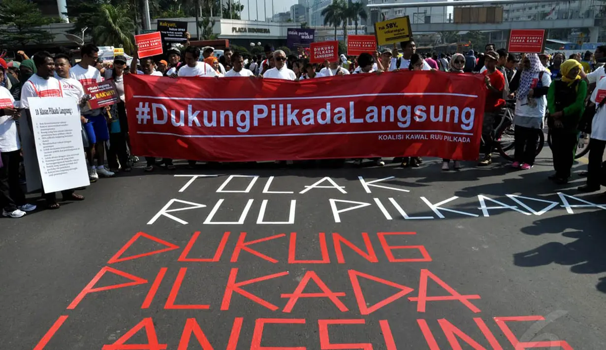 Salah satu unjuk rasa menolak RUU Pilkada di Jakarta (Liputan6.com/Miftahul Hayat)
