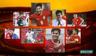 Kolase - Aksi Rizky Ridho, Witan Sulaeman, Komang Teguh, dan Ernando bersama Timnas Indonesia U-23 (Bola.com/Adreanus Titus)