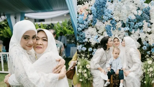 Ayudia Bing Slamet Dibalut Tunik saat Pernikahan ibunya. [@chairul.um]