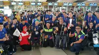 Ketua INAPGOC, Raja Sapta Oktohari, melepas para atlet peserta Asian Para Games 2018 di Bandara Soekarno Hatta, Tangerang, Minggu (14/10/2018). (Asian Para Games 2018).