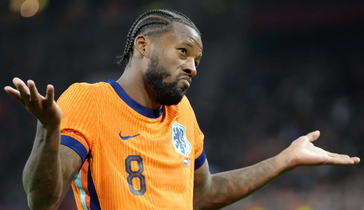 Tiga gol kemenangan Belanda tercipta di babak kedua. (AP Photo/Peter Dejong)
