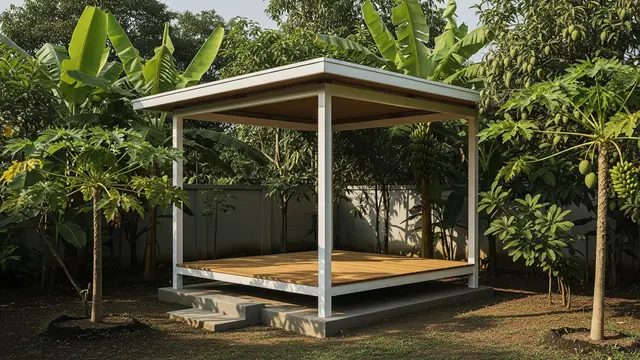 Model Gazebo Sederhana untuk Kebun Buah di Lahan Terbatas (AI Generated)