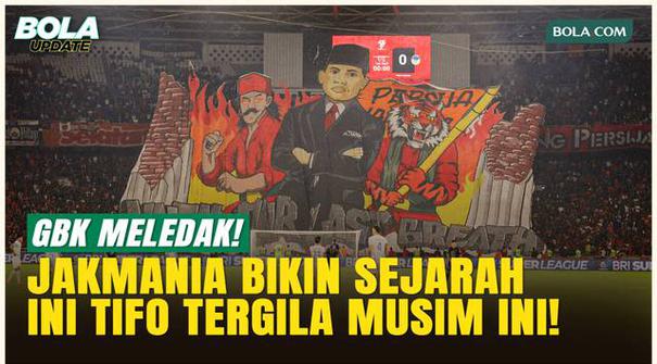 Dua tifo raksasa membahana di Stadion Utama Gelora Bung Karno saat Persija Jakarta merayakan ulang tahun ke-97 pada laga kontra PSIM Yogyakarta. Jakmania menampilkan tifo macan bertrofi di tribune utara dan tifo Si Pitung, M.H. Thamrin, serta harimau...