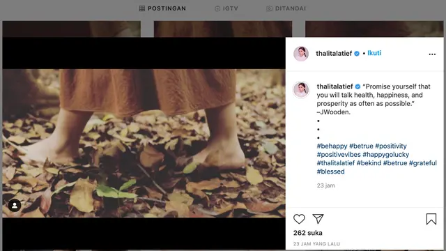 Unggahan Thalita Latief. (Foto: Instagram @thalitalatief)