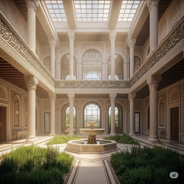 Rumah Bergaya Ottoman dengan Courtyard Terbuka