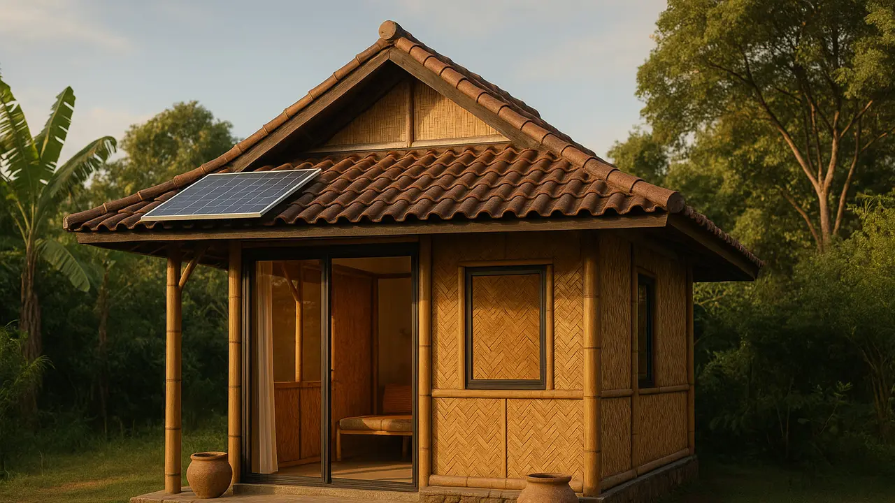 Rumah Kecil Sederhana dari Bambu Gaya Sunda