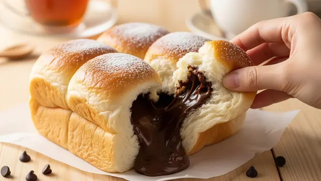 Roti Sobek Kukus Isi Coklat