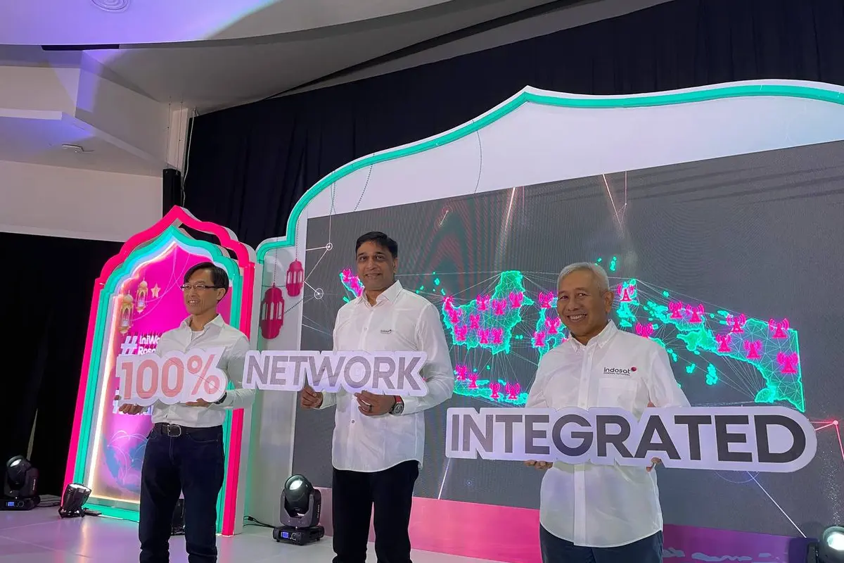 Indosat Ooredoo Hutchison menyelesaikan integrasi jaringan setahun pascamerger kedua perusahaan (Liputan6.com/ Agustin Setyo Wardani)