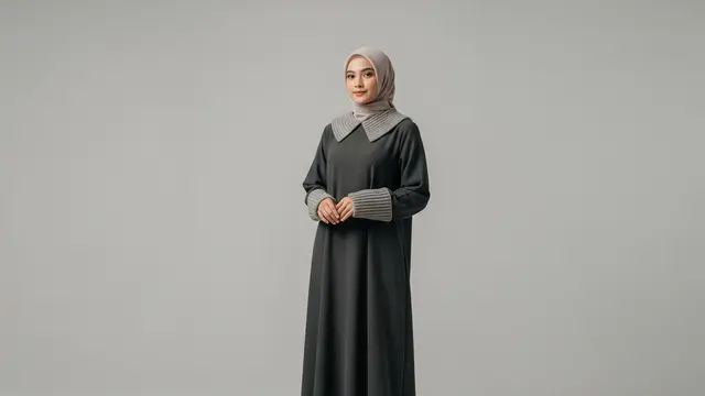 Detail Rajut pada Kerah dan Manset