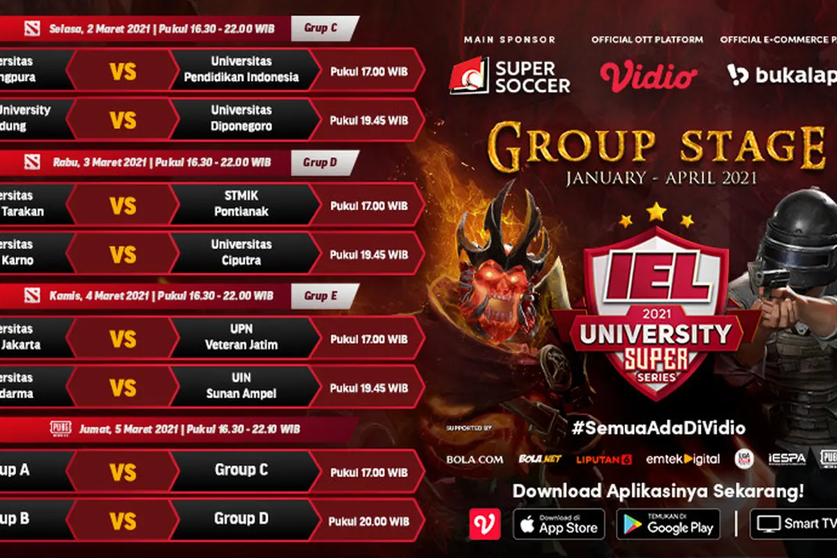 Jadwal IEL University Super Series 2021