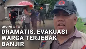 Dramatis, Evakuasi Warga Terjebak Banjir