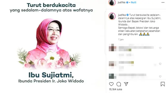 7 Ucapan Duka Selebriti Atas Meninggalnya Ibunda Presiden Joko Widodo
