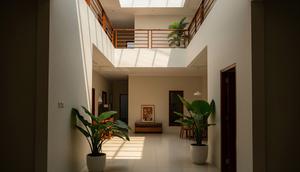 Desain Rumah Kecil dengan Void Terasa Luas (Sumber: gemini.com)