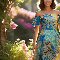 Iustrasi Model Batik untuk Kondangan Outdoor Kekinian (Sumber Gambar: Meta AI)