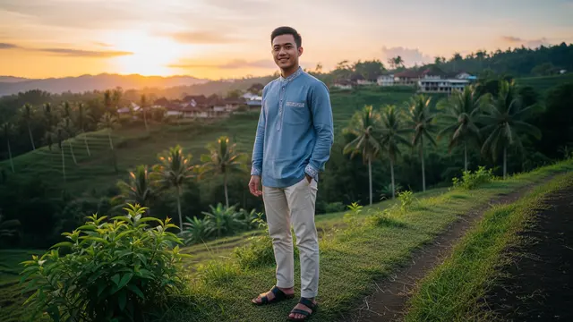 Baju Koko Modern dan Celana Chino/Gemini AI