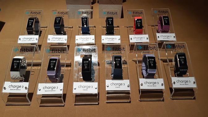 Beragam model Fitbit Charge 3 yang tersedia (liputan6.com/Agustinus M.Damar)