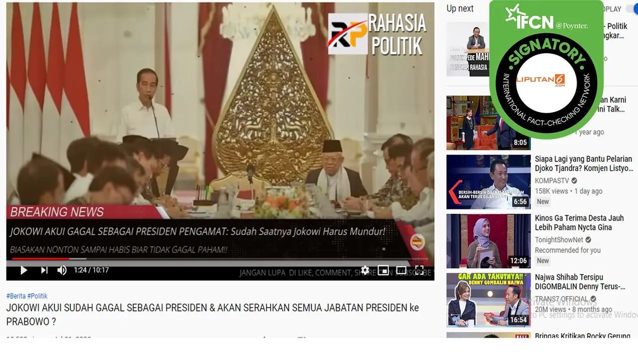 Video di YouTube Menyesatkan