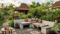 Cara Membuat Bangku Taman Menyatu dengan Pot Tanaman dari Bata Hebel