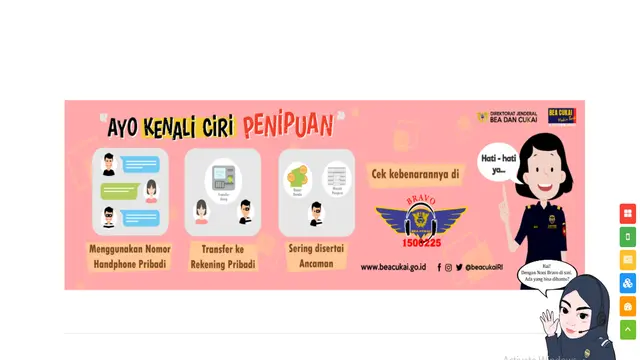 Tangkapan layar di situs resmi bea cukai