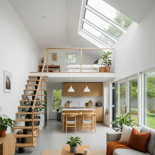 9 Model Rumah Kecil dengan Mezzanine dan Dapur Terbuka, Solusi Lahan Terbatas