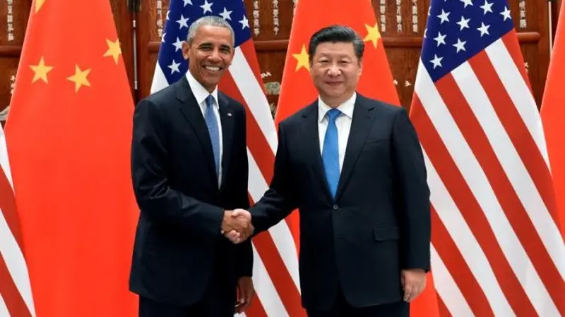 Presiden Obama dan Presiden Xi Jinping dalam KTT G-20