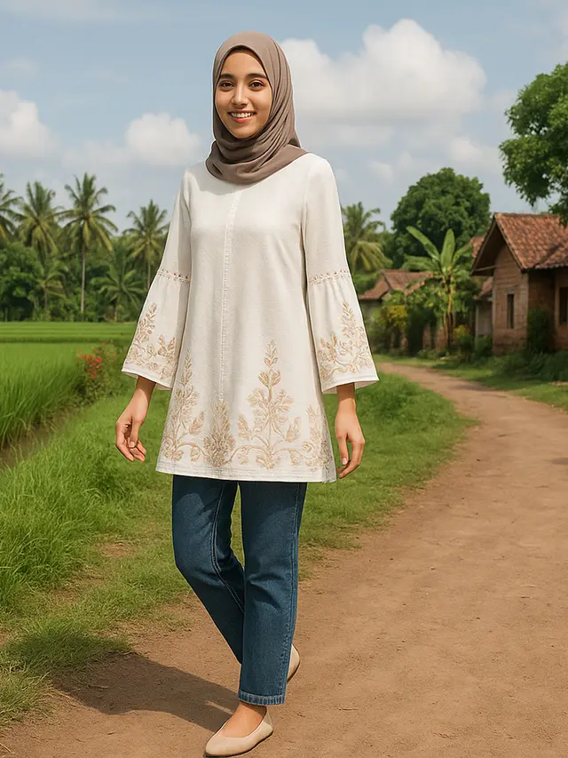 Model Tunik Lengan Lonceng untuk Orang Kurus/via GPT