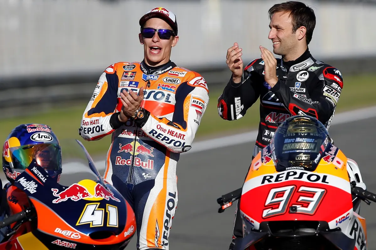 Marc Marquez, Johann Zarco, Valentino Rossi